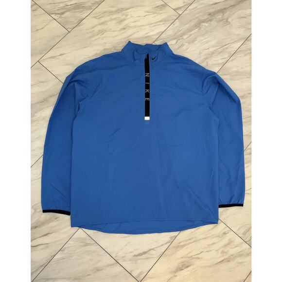 Vintage 90s Nike Jacket Mens Large Blue Black Pullover Windbreaker Reflective - Picture 1 of 8